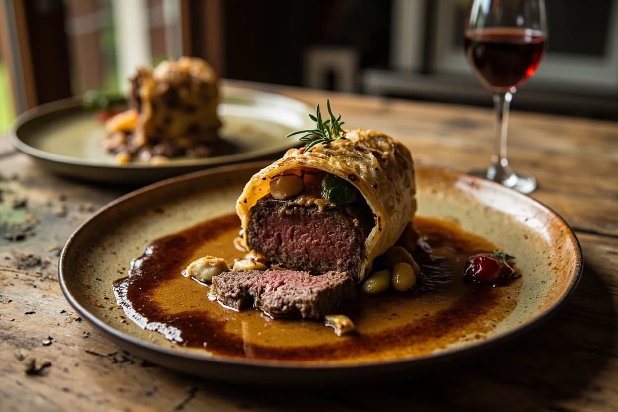 Beef Wellington (Filet de Boeuf en Croûte) — a signature plate from Classical French cuisine, prepared in the regional style.