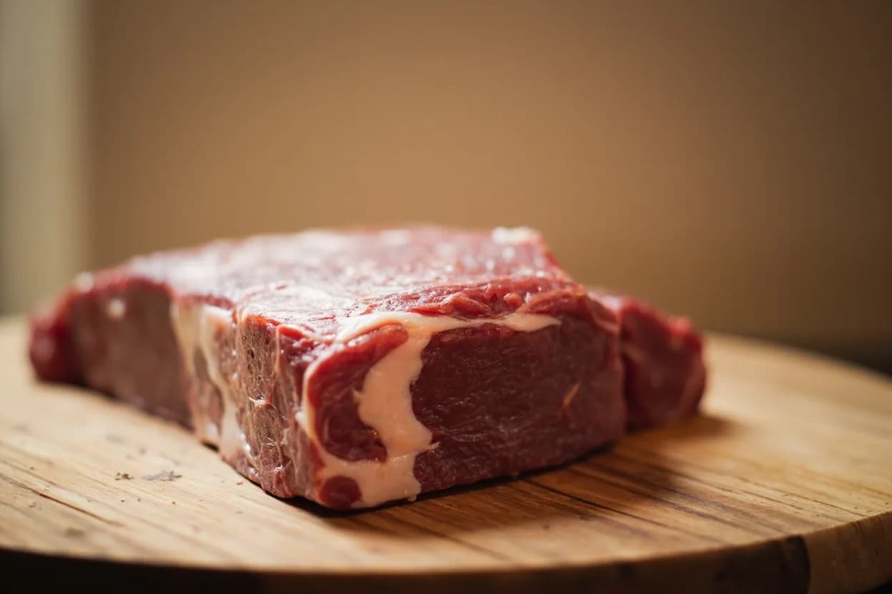 Brunoise in its raw whole-cut form on a butcher's board — Brunoise is a classical French knife cut producing uniform cubes of exactly 3 mm on each side. Identifying traits: Exact 3 mm cube — all six faces equal, right-angle corners, Cooks extremely quickly due to very high surface area, Dissolves nearly fully into sauces when sweated gently.