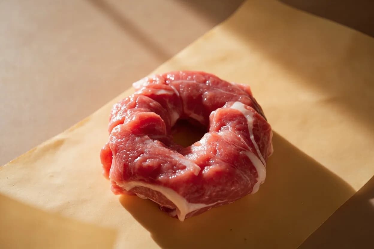 Kkakdugi Cube (Radish Donut Cut) in its raw whole-cut form on a butcher's board — The canonical cutting technique for kkakdugi, one of Korea's most beloved kimchi styles. Identifying traits: ~2 cm cube is the canonical size; variation of ± 3 mm is acceptable but more creates uneven fermentation, Six equal flat faces from each cube ensure uniform salt contact and paste adhesion from all sides simultaneously, The cube shape resists complete breakdown during fermentation better than rounds or wedges.