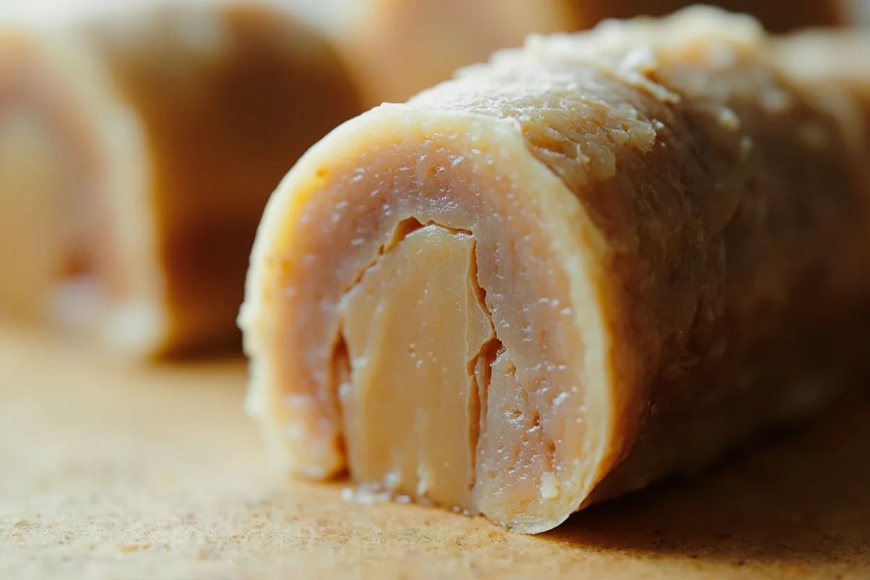 Ankimo (Monkfish Liver) Set Point at 62°C / 144°F. Monkfish liver proteins — primarily collagen-poor hepatic albumins and lipoproteins — begin denaturing between 55°C and 65°C. Visual cues: The exterior of a rolled ankimo log firms to a pale beige-grey and holds its cylindrical shape cleanly when sliced, Cut surface is smooth and homogeneous — no wet or translucent patches at the center, Texture yields under gentle pressure like a firm pâté or just-set crème brûlée, not rubbery or springy.