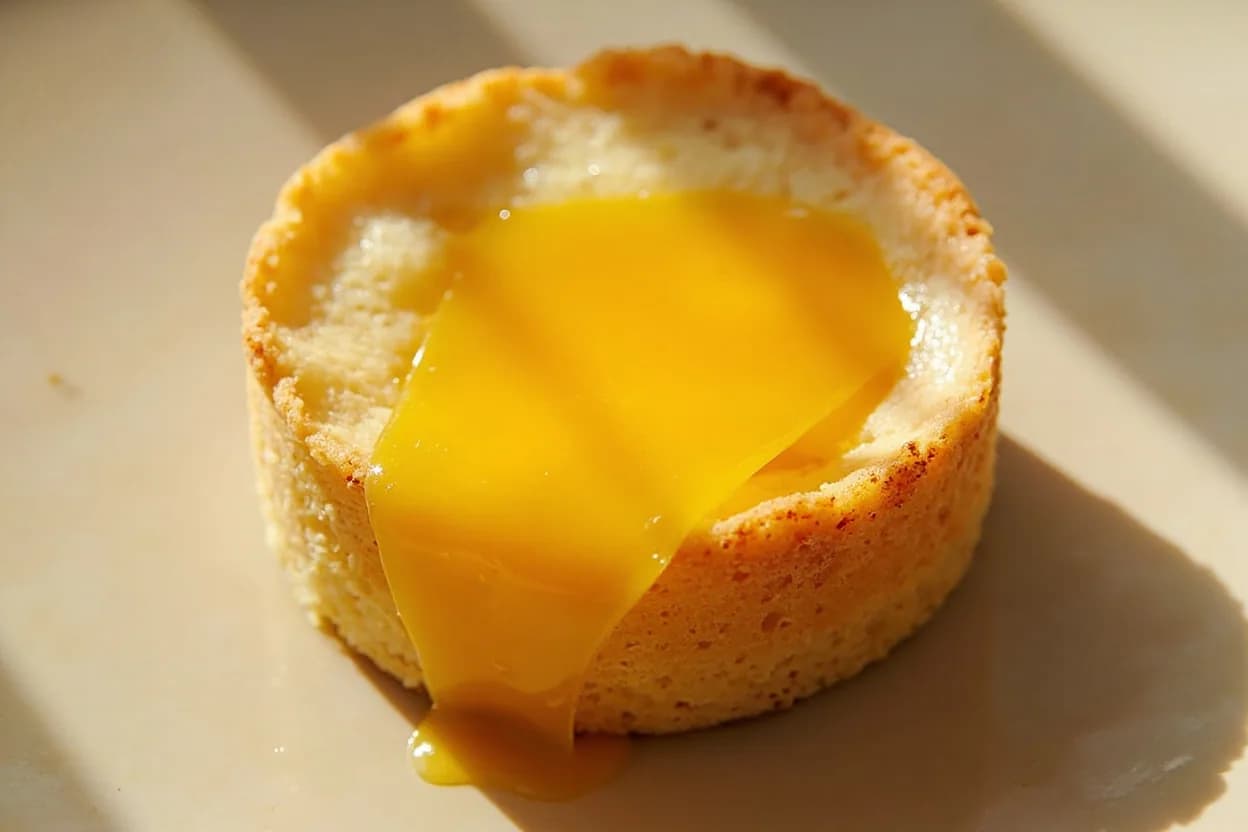 Egg Yolk Ribbon Stage in practice — Génoise sponge cake. An underbeaten batter produces a ribbon that sinks instantly — insufficient air for a stable foam, and the subsequent flour fold will deflate the structure quickly, yielding a dense crumb in génoise.