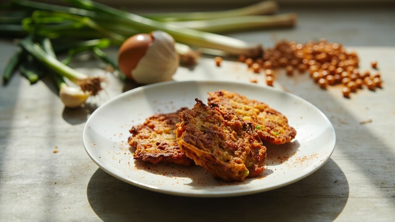 Pinto Bean & Scallion Fritters with Smoked Paprika
