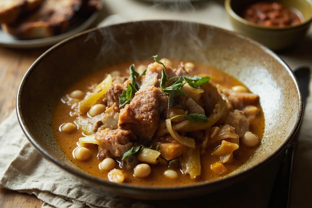 Potée champenoise (smoked pork, white bean, and cabbage soup-stew) — a signature plate from Champagne (Culinary Tradition) cuisine, prepared in the regional style.