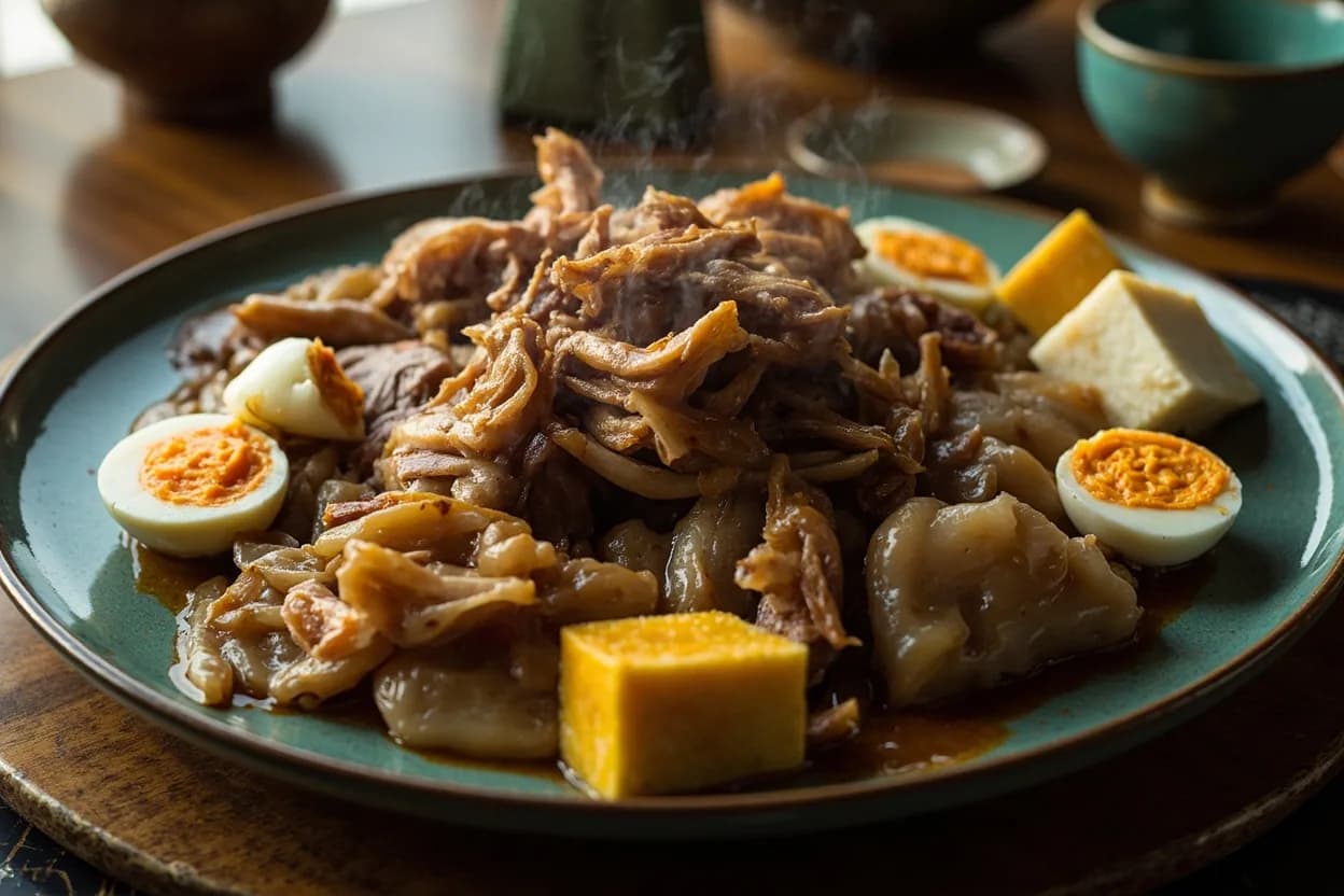 Lu Wei (master-stock braised platter: goose, pork, tofu, eggs, offal) — a signature plate from Teochew (Chaozhou) cuisine, prepared in the regional style.