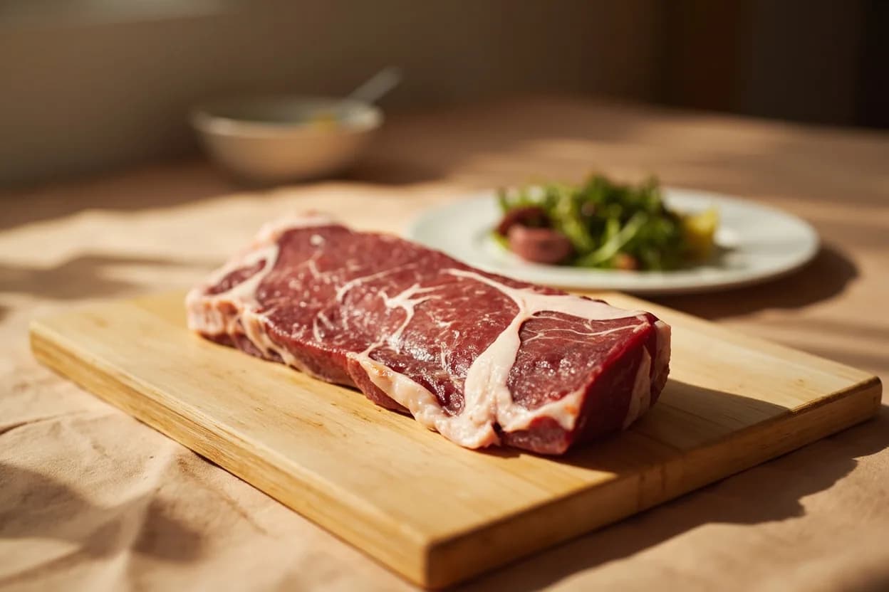 Mushroom Planks in its raw whole-cut form on a butcher's board — A mushroom plank is a broad, flat slab — typically 1–1. Identifying traits: Broad, flat faces maximize Maillard browning contact on a grill or skillet, Uniform thickness ensures even cooking through without burning the exterior, Dense flesh holds up to direct flame, grill grates, and weighted presses.