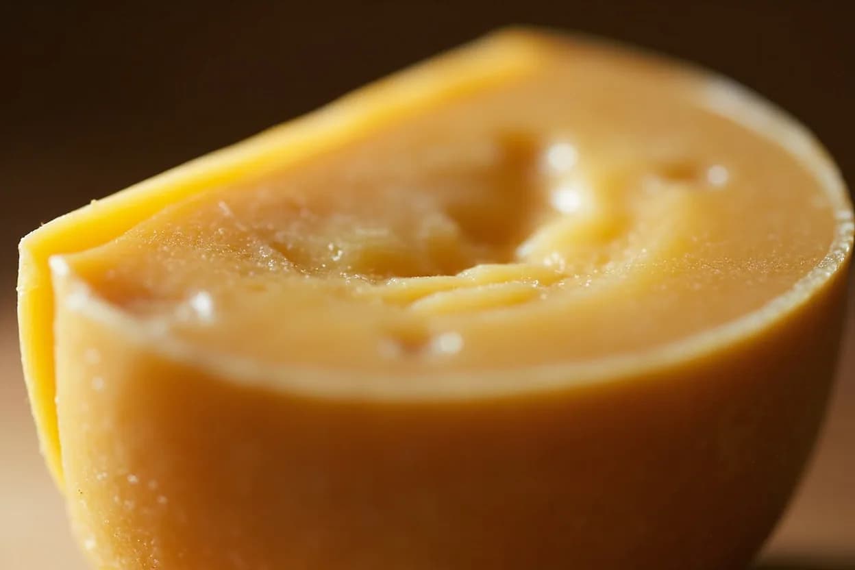 Affinage Cave Temperature at Standard affinage 10–14°C (50–57°F); Blue cheese caves 8–10°C (46–50°F). Within the cave environment, several parallel biochemical processes transform fresh curd: **Proteolysis**: Residual rennet, starter bacteria enzymes, and secondary microflora break casein chains into peptides and free amino acids. Visual cues: A properly tempered cave smells of damp earth, ammonia (from proteolysis), and mushroom or grassy notes — not stale or putrid, Rinds of aging cheeses should feel firm and dry to the touch; a slimy rind on a non-washed-rind cheese indicates excessive humidity, Eyes (holes) in alpine cheeses develop from CO₂ produced by Propionibacterium freudenreichii, which is most active in the 18–24°C 'warm room' before wheels are moved to the main cave.