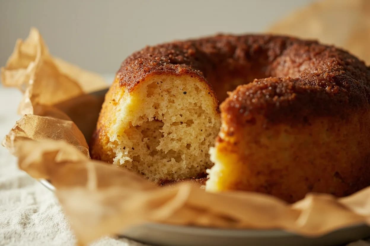 Cake Doneness (Toothpick & Spring-Back) at 97°C / 207°F. As cake batter heats, starch granules absorb water and gelatinize (beginning around 65°C), and egg proteins denature and coagulate (roughly 70–85°C depending on the ratio of eggs and sugar). Visual cues: Toothpick inserted in center exits completely clean or with 1–2 moist crumbs, no wet batter, Center surface springs back immediately under a light finger press with no persistent indent, Sides of the cake have begun to pull 2–3 mm away from the pan.