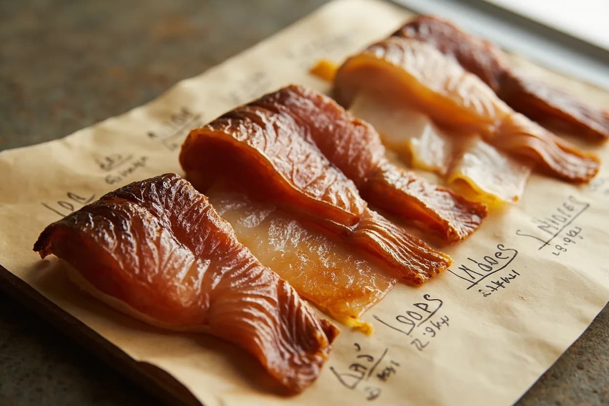 Cold-Smoked Fish Safety Temperature in context — the stages just below and above, side-by-side. Cold smoking is a curing-and-flavoring process conducted at temperatures well below the protein-denaturation threshold of fish — typically 20–30°C (68–86°F) or lower. Target reference Cold-smoking process temperature: below 30°C (86°F), typically 18–28°C (64–82°F). Internal fish temperature during cold smoking: approximately equal to ambient — never approaches 63°C (145°F) safety threshold..