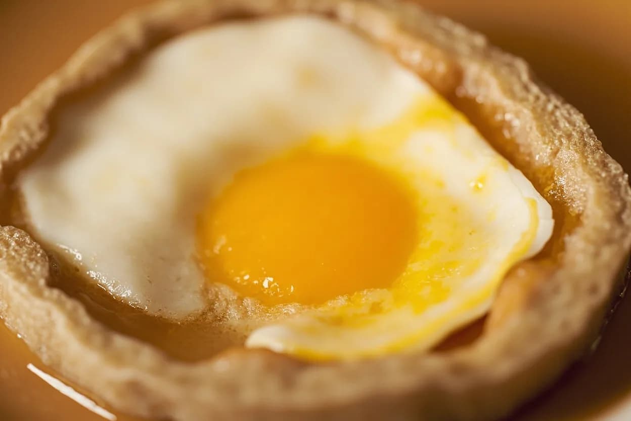 Egg Drop Ribbon Consistency at 85°C / 185°F. Egg white proteins (primarily ovotransferrin and ovalbumin) begin denaturing at 60–65°C and are fully set by 80°C. Visual cues: Eggs set within 1–2 seconds of entering the liquid, forming continuous strands rather than dissolving into the broth, Ribbons are opaque white-yellow and float freely, not sinking to the bottom in a lump, Broth remains clear or only lightly clouded; heavily clouded broth indicates egg dispersed before setting.