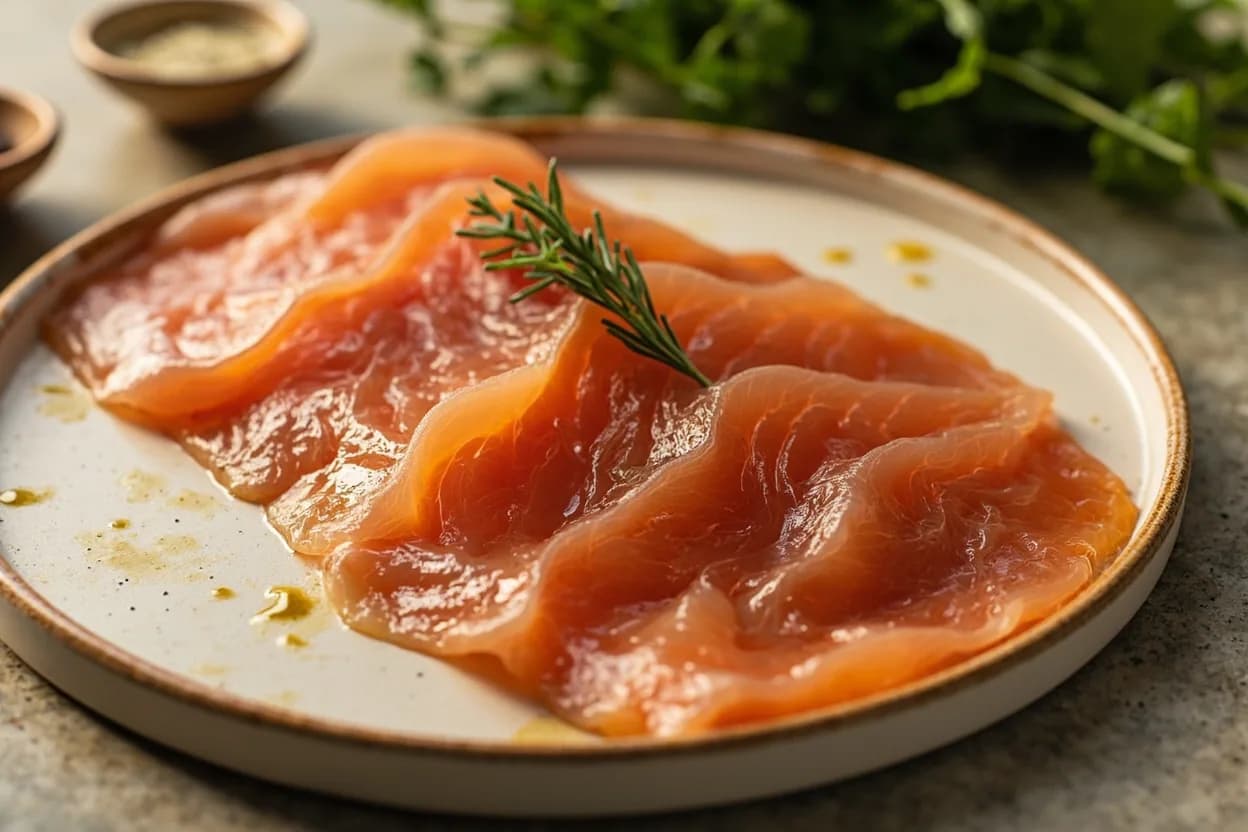 Gravlax Cure Stage (Texture & Color Progression) in practice — Gravlax with mustard-dill sauce (hovmästarsås). Home recipes often suggest a 24-hour cure as sufficient; this produces a mildly cured fish closer to lox in character.