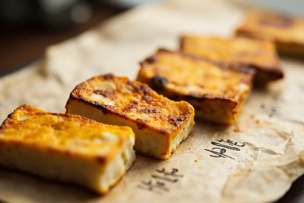 Paneer Grill Point: Crust Without Crumble in context — the stages just below and above, side-by-side. Paneer is an acid-coagulated fresh cheese pressed into a block; its protein structure (tightly bonded casein, not rennet-relaxed) means it will not melt under normal cooking temperatures. Target reference Surface: 200–230°C (392–446°F); interior target 65–75°C (149–167°F).