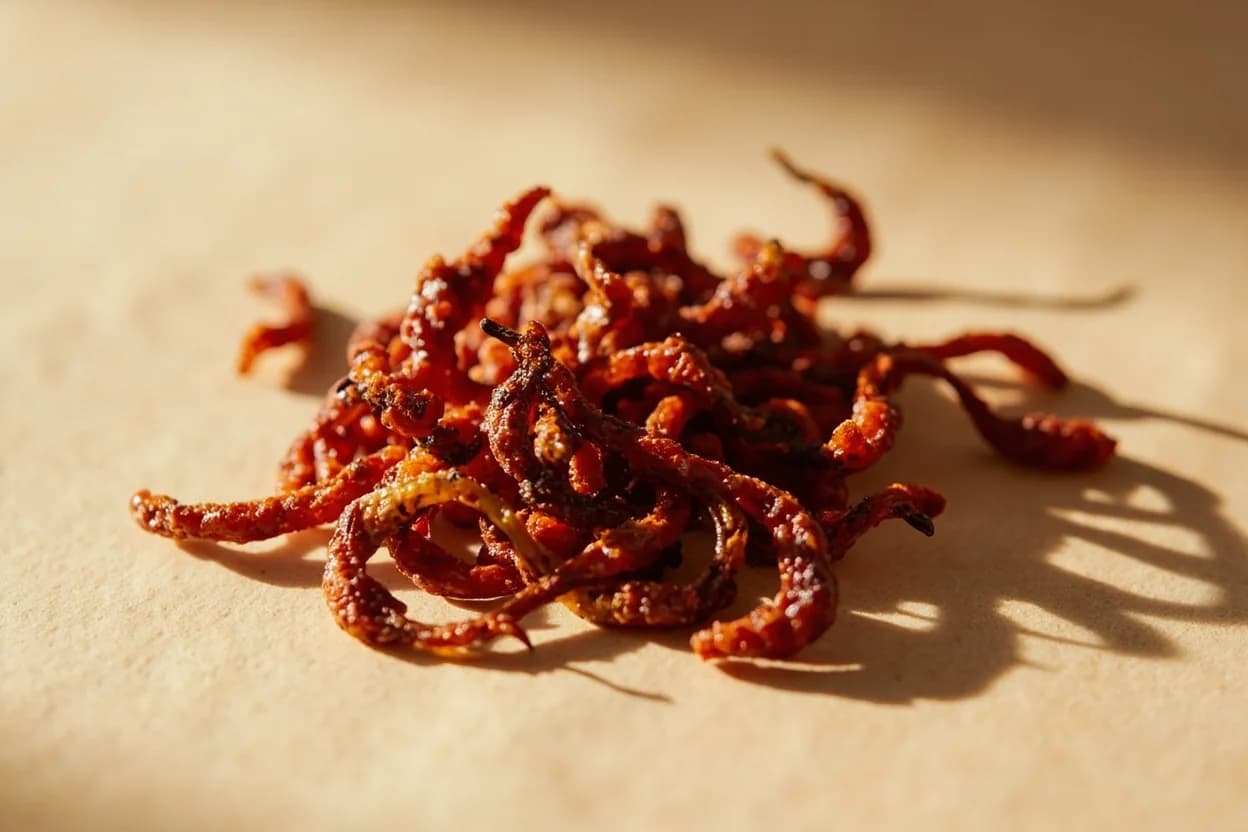Lao Gan Ma Crispy Chili in its natural form. Lao Gan Ma Spicy Chili Crisp (老干妈风味辣椒) is a Guizhou-made condiment by Tao Huabi's company consisting of dried fried chilis, fermented black soybeans (douchi), onion, garlic, and peanuts suspended in … Tasting profile: toasted chili heat (moderate, lingering), fermented black bean umami, roasted garlic and onion savoriness, toasted soy oil richness.