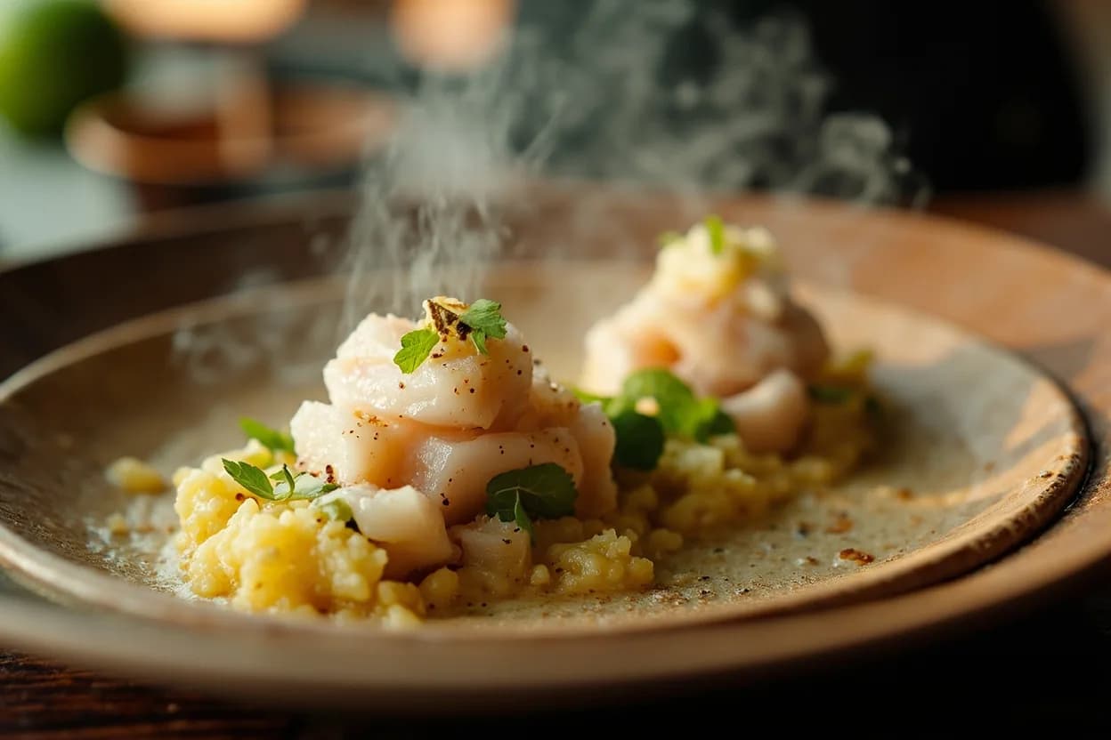 Raw fish marinated in lime and coconut cream
